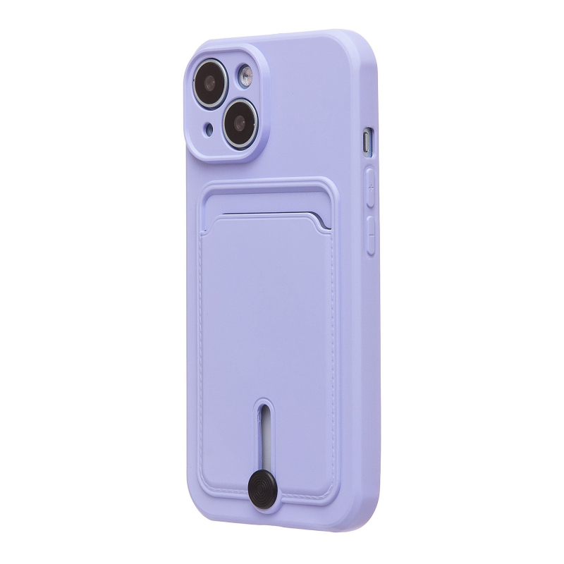 Чехол SC304 для iPhone 15 с картхолдером силиконовый фиолетовый 002