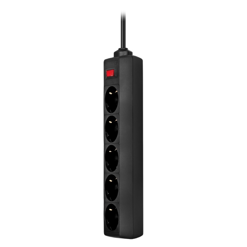 Сетевой фильтр Defender ES-1.8 5 розеток 10А 2200W черный 1.8 м 2