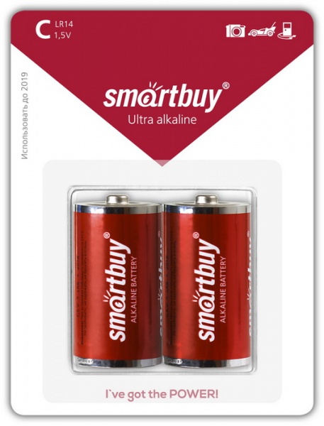 Батарейка алкалиновая SmartBuy LR14_2B 2 шт блистер