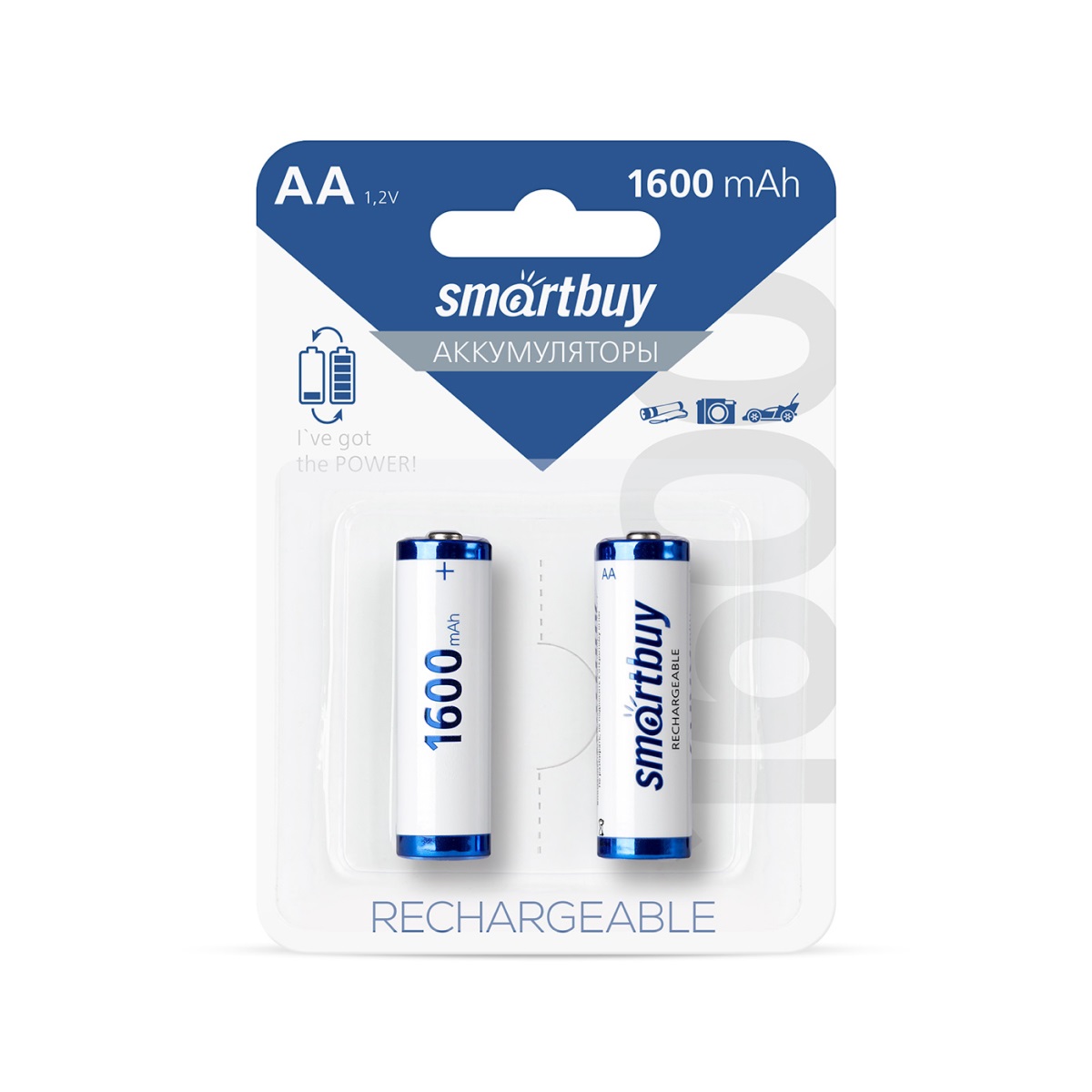 Аккумулятор SmartBuy NiMh AA 2BL 1600mAh 2 шт 2
